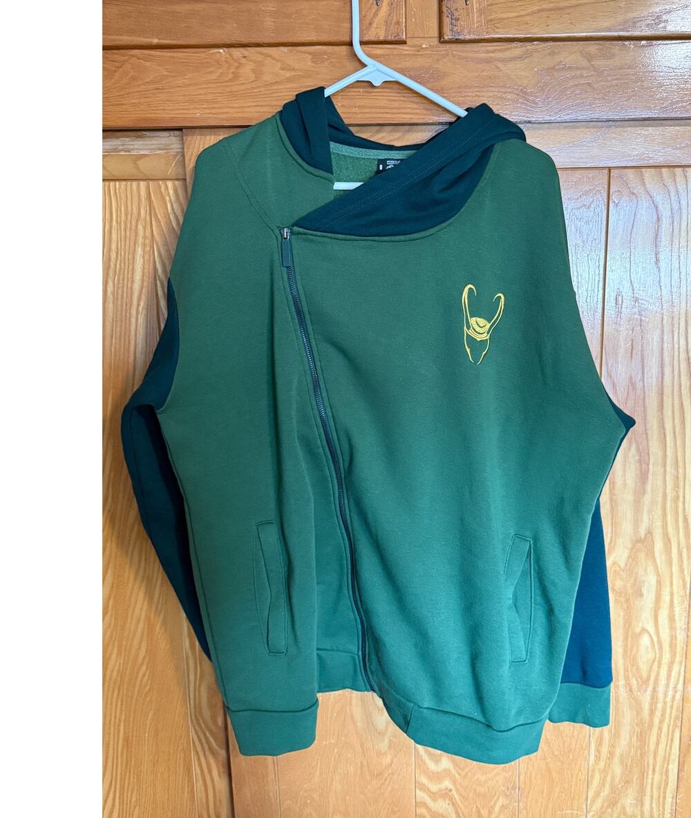 Her Universe Our Universe Marvel Loki Green Zip Hoodie, XL